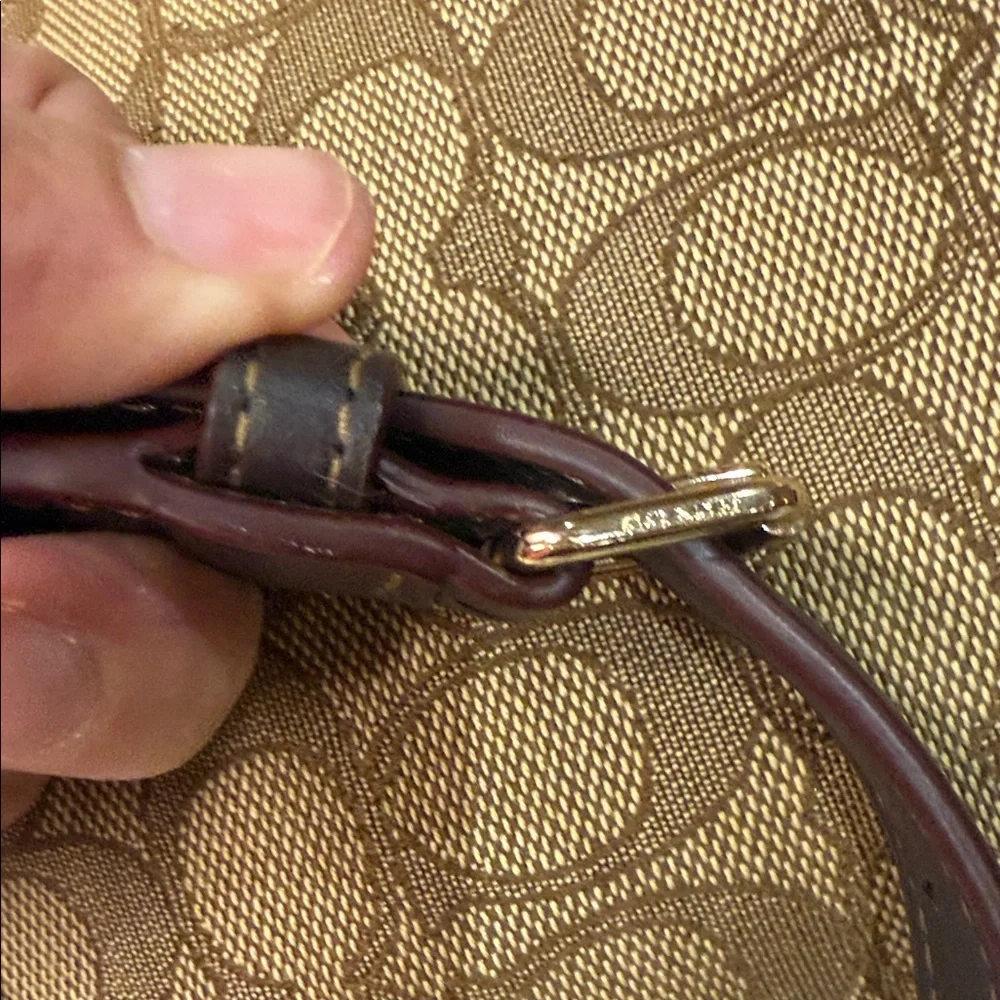 Coach Signature Brown and Tan Crossbody Bag